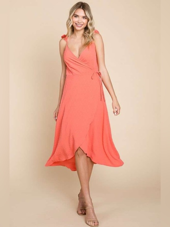 Culture Code Dresses & Skirts - Culture Code Ruffle Detail Surplice Wrap Slip Dress